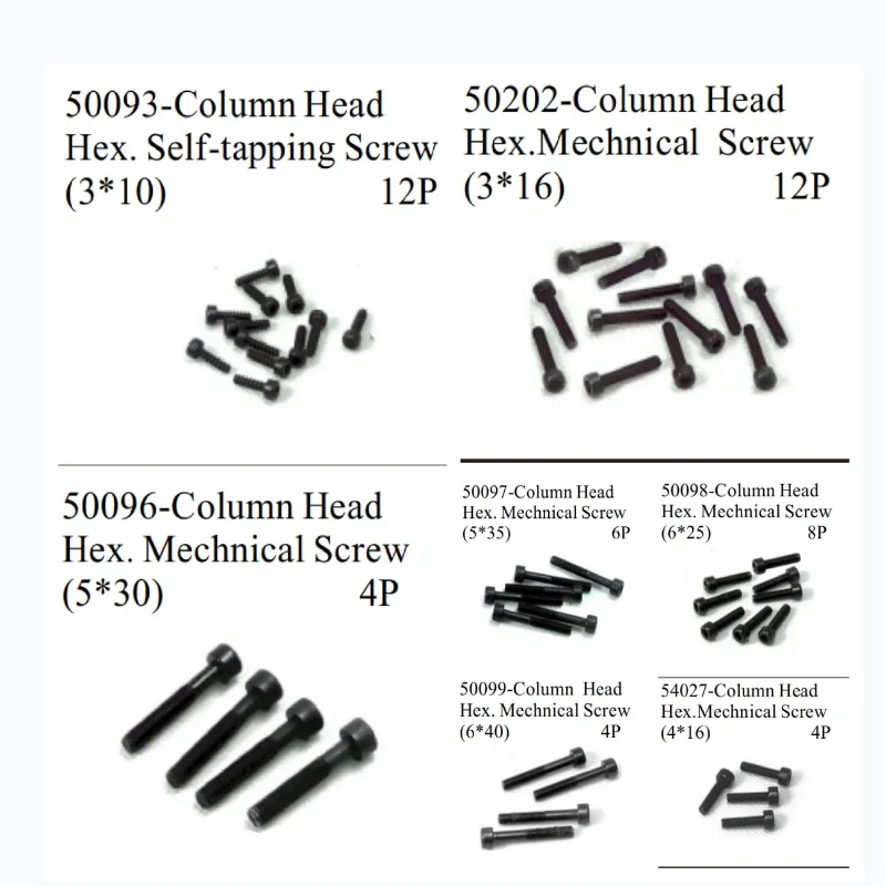 HSP RC CAR Column Head Hex Mechnical Screw 50093 50202 50096 50097 50098 50099 50095 54027 54032 For 1/5 94050 94054