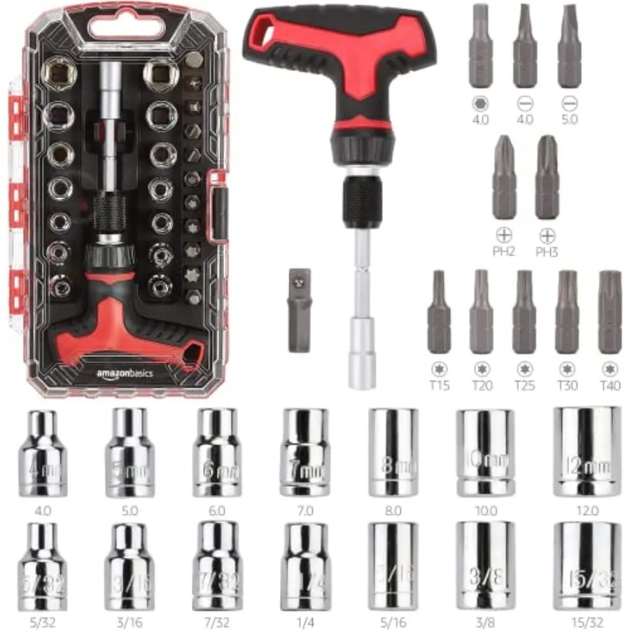 

27-Pie Magnetic T-Handle Ratchet Wrench and Screwdriver Set
