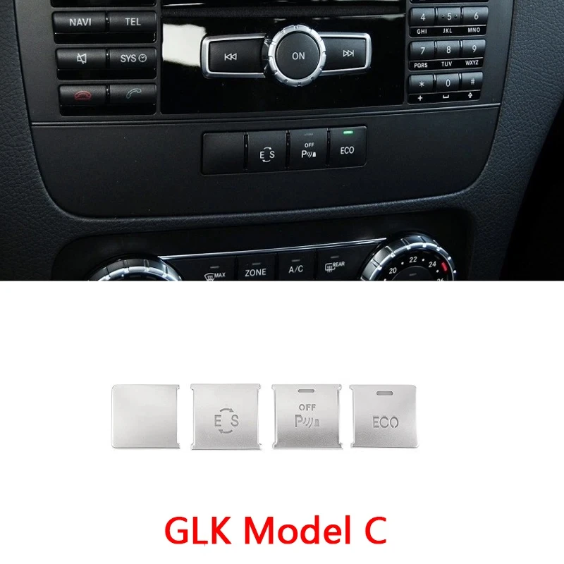 Car Center Console CD Panel Air Conditioning Button Sticker Trim For Mercedes Benz C E Class W204 W212 GLK X204 Accessories