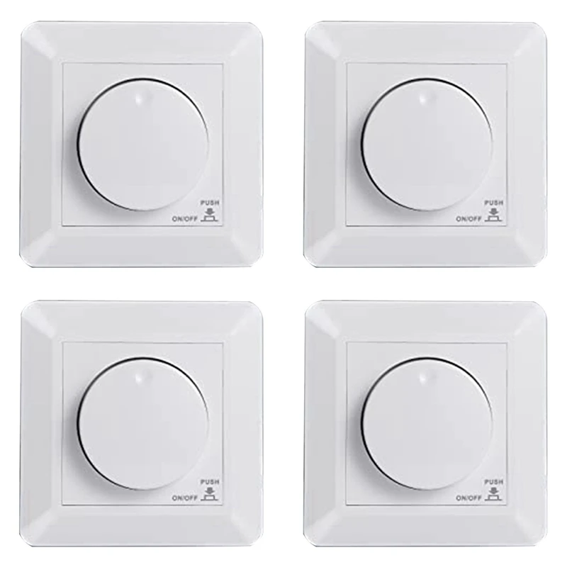 

4X LED Dimmer Switch, Flush-Mounted Dimmer For Dimmable LED And Halogen, 5-300 W Dimmer Switch LED, Phase Control Dimmer