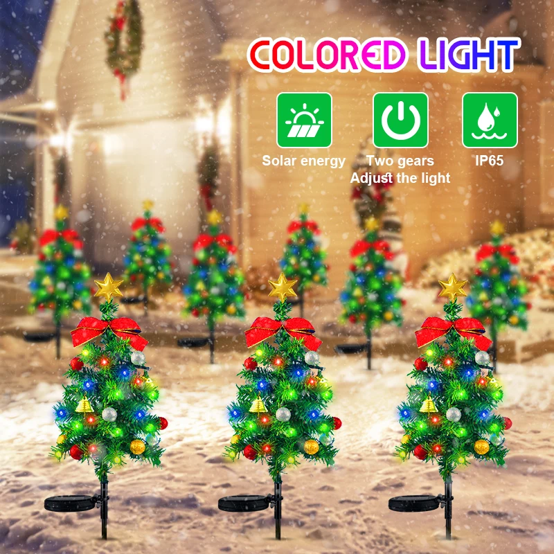 

Solar Christmas Tree Decor Lights 2/4/6pcs Waterproof LED Outdoor Decorations Lawn Garden Patio Porch Landscape Lamps Xmas Trees