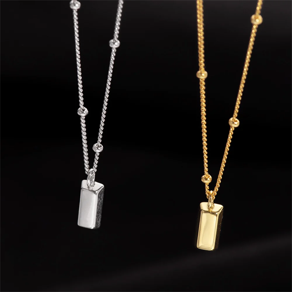 

Korean S925 Silver Small Bar Necklace for Women - Light Luxury Niche Design Collarbone Chain
