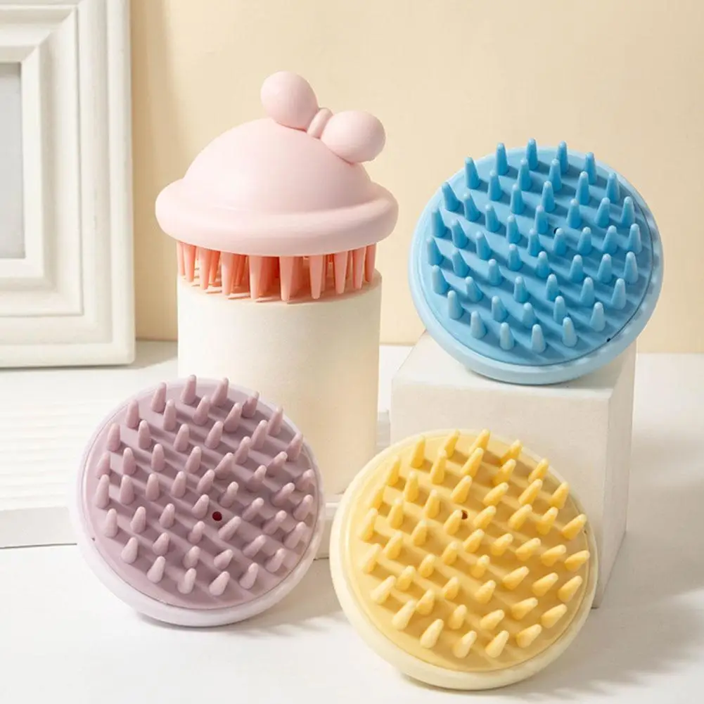 1 قطعة فرشاة شامبو سيليكون ناعمة فرشاة تدليك الرأس العناية بفروة الرأس الحمام غسل الشعر منتجات مشط شخصي تدليك F6W2