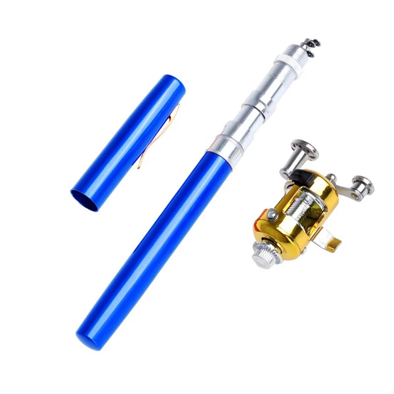 Pocket Ice Hengel & Reel Combo set Penvorm Telescopisch Draagbaar Complete set voor River Lake Wintervissen buitenshuis