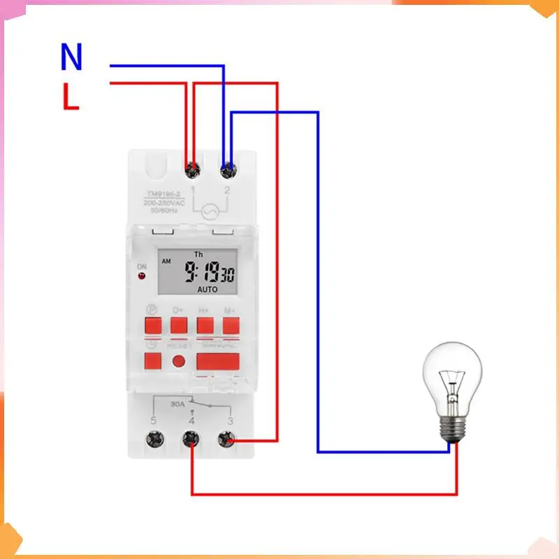 B94A 6X SINOTIMER TM919B 220V 30A Programmierbare Digitale Zeitschaltuhr DIN Automatische Zyklus Timing Controller Für Lichter, Fans