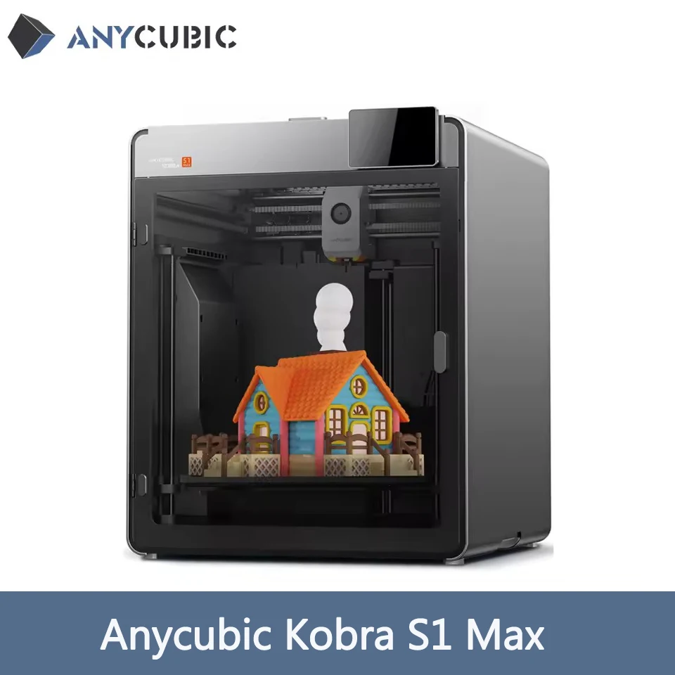 Anycubic Kobra S1 Max 3D Printer High Precision Max 600mm/s Fast Speed with 350℃ Hotend Hardened Steel Nozzle, 350×350×350mm