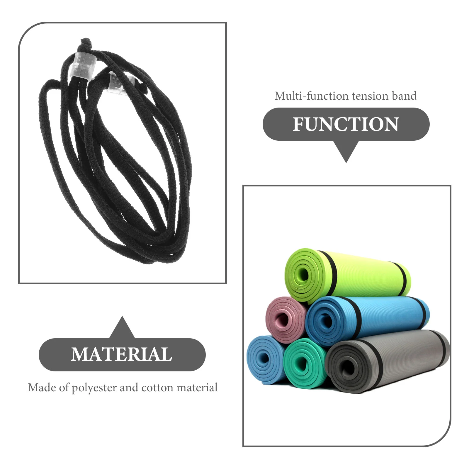 10 Pcs Yoga Mats Practical Tension Belt Band Adjustable Potable Polyester Cotton Professional for Fitness Strap Sling