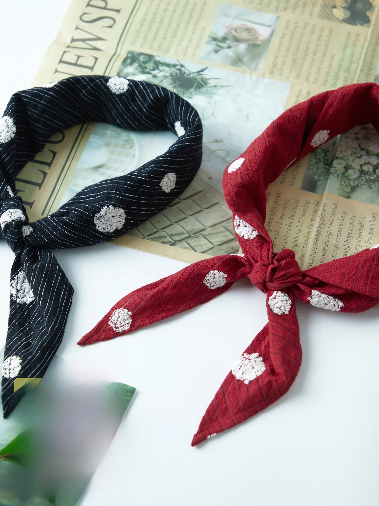 

Versatile Polka Dot Square Scarf Silk Women's Cotton Linen Multi-Purpose Neck Scarf Headscarf Hairband Spring Season
