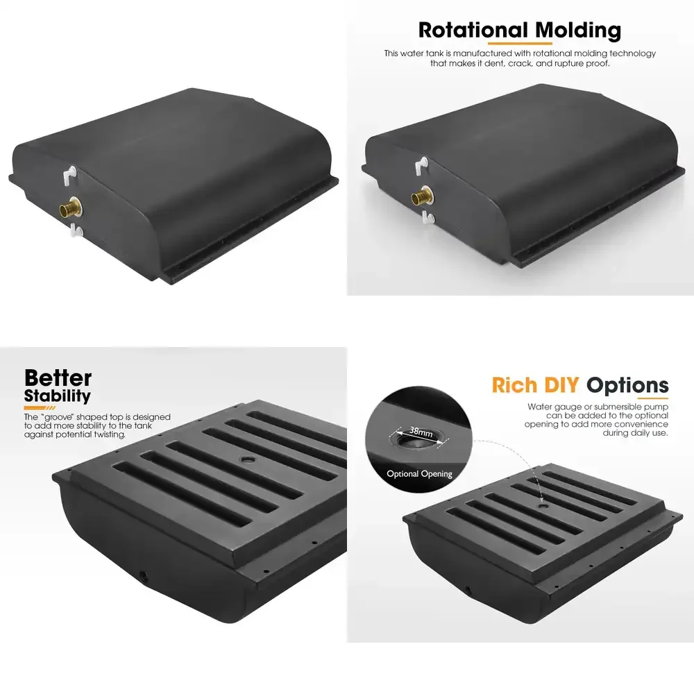 FIERYRED 120L Black Plastic Trailers Camper Caravans RV Accessories Fresh Water Tank