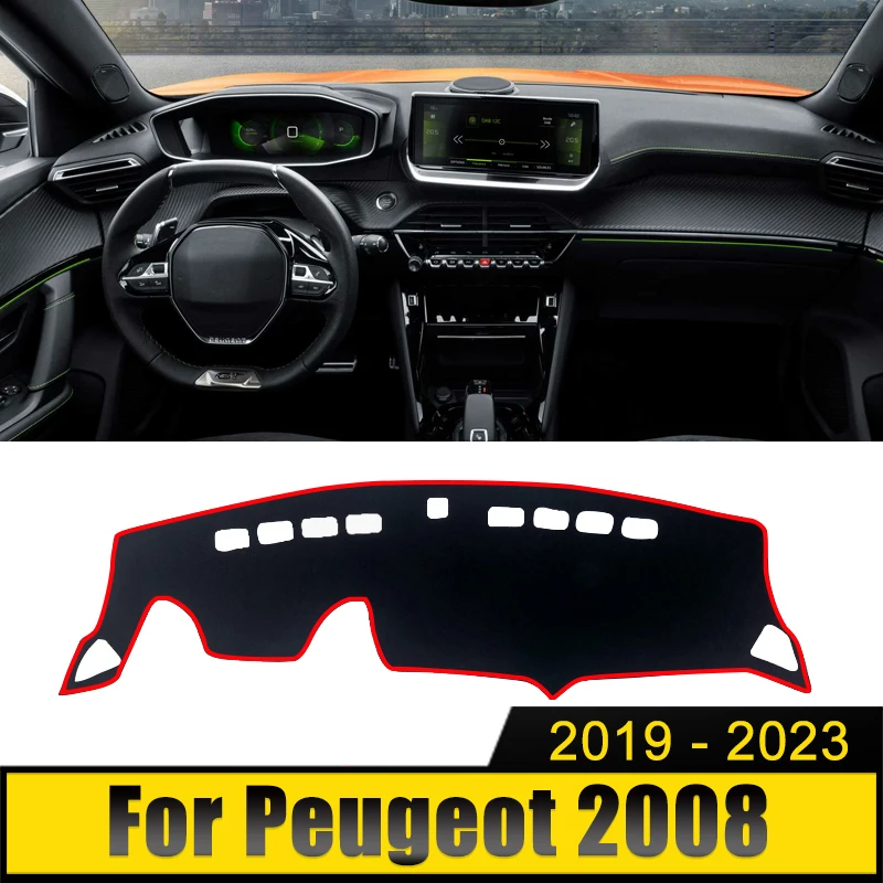 Car Accessories For Peugeot 2008 E2008 GT Line 2019 2020 2021 2022 2023 Dashboard Cover Avoid Light Mat Sun Shade Anti-UV Carpet