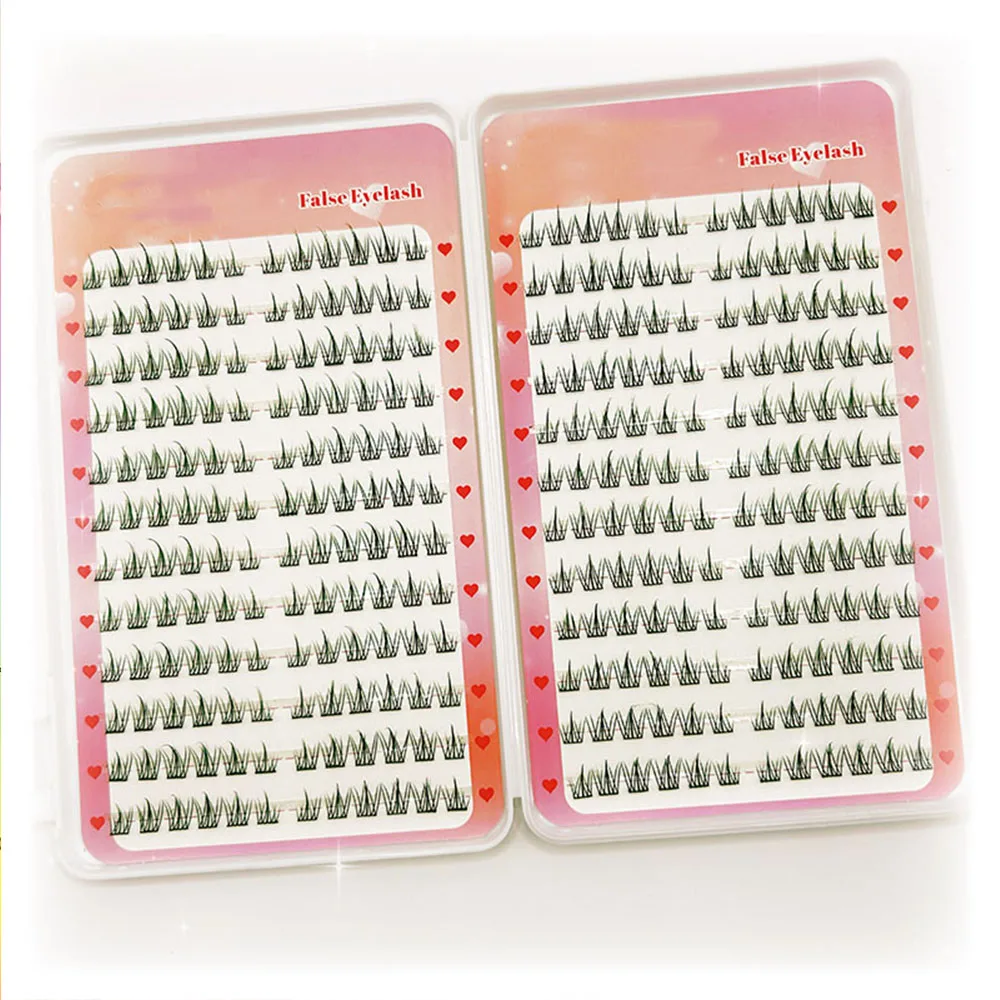 Heißer Verkauf, kein Kleber, individuelles Wimpernverlängerungsset, 288 Cluster, 24 Reihen, falsche Wimpern mit Pinzette für die tägliche Make-up-Party – Detail 6