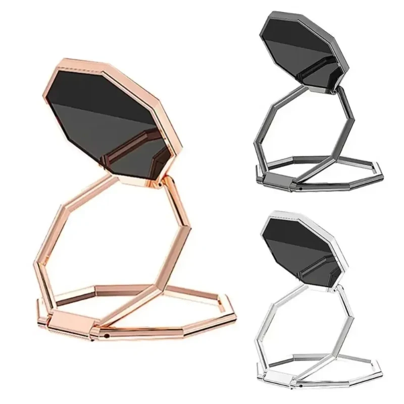 360 ° Drehbarer faltbarer Ständer für Mobiltelefone, ultradünner Telefonringständer, tragbarer Multi-Winkel-Desktop-Sechskant-Klatsch-Metallständer – Detail 15