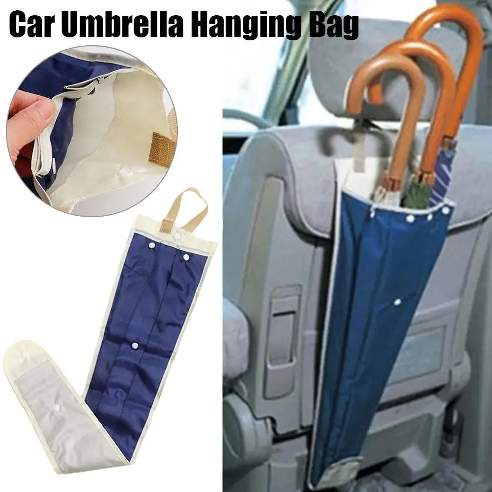 Car Seat Wet Rain Umbrella Foldable Holder Umbrella Cover Bag Carrier Storage Sheath Cover Protector Waterproof D6R6