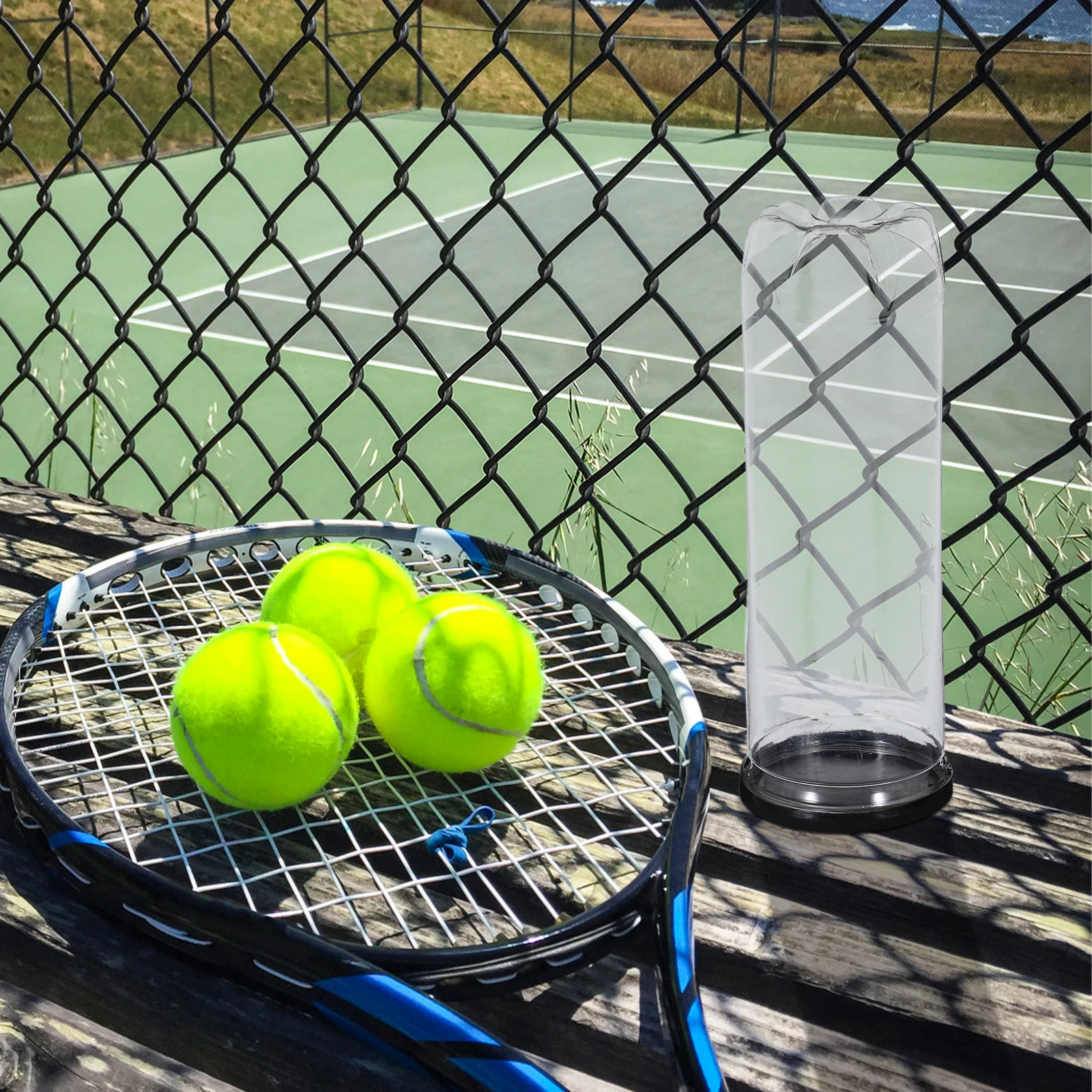 

3 Pcs Tennis Balls Cylinder Empty Can Portable Sports Storage Holder Transparent Man