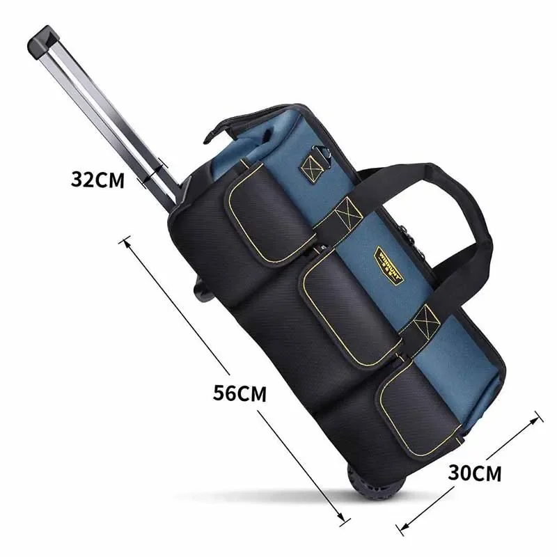 Pull Rod Tool Storage Bag Multi-function Roller Type Canvas Large Capacity Electrician Special Hardware Repair Tool Organize Kit