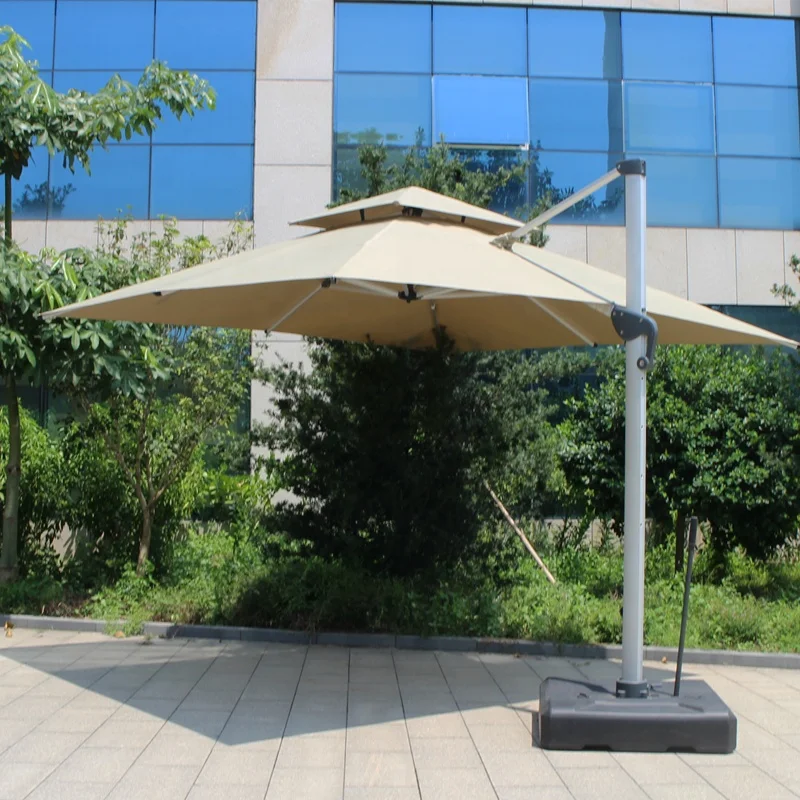 3.5M square  hanging rain sun  Offset Aluminum Large Beach Umbrella For The 