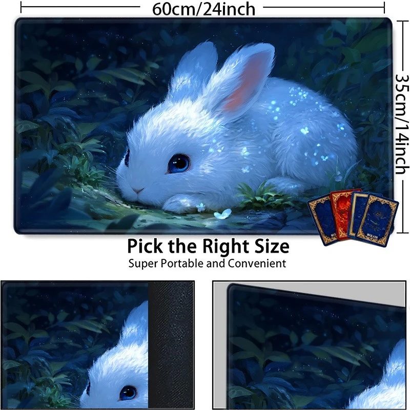 Magic Forest Nightlight Rabbit Gaming Pad, suitable for CCG/TCG/RPG game mice. A durable desktop decoration, an ideal gift