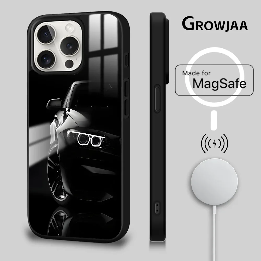 Cool SuperCar-B-BmW Phone Case For iPhone 16 15 14 13 12 11 Pro Max Plus Mini Magsafe Mirror Wireless Magnetic Cover