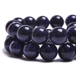 4/6/8/10/12mm Natural Golden Blue Sand Stone Round Loose Spacer Beads For Jewelry Making DIY Bracelet Earring Accessories