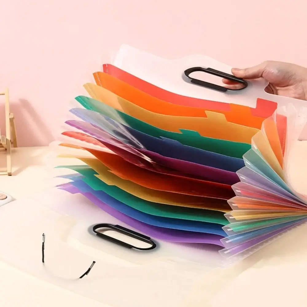 Cartella di file A4 a 13 griglie Cartella di documenti classificati di grande capacità Organizzatore Cartella arcobaleno stile fisarmonica portatile Studente da ufficio