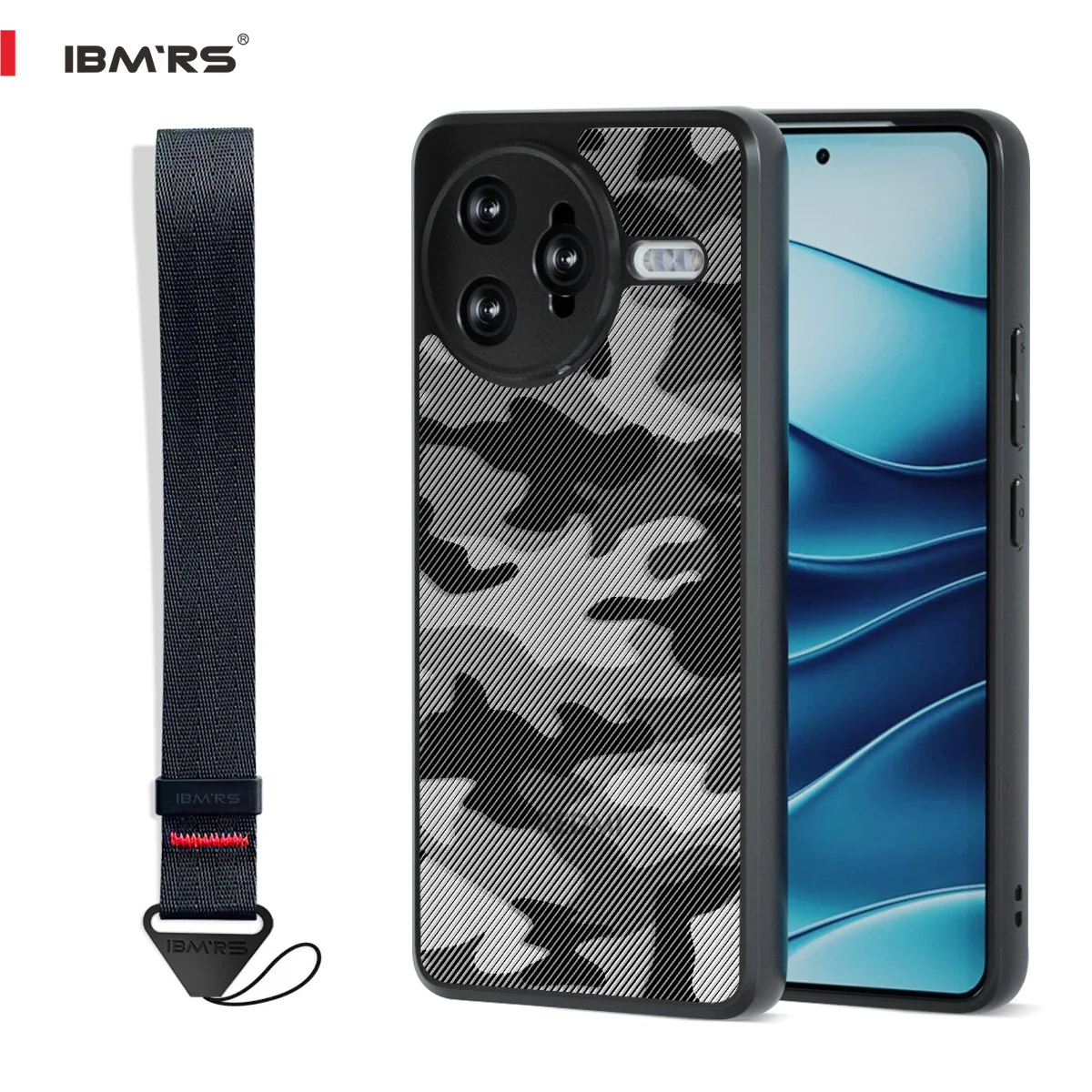 

IBMRS for Redmi K80 Pro 5G Case Compatible with Poco F7 Ultra,PC+TPU Protective Cover with Hand Strap Lanyard, Durable Matte