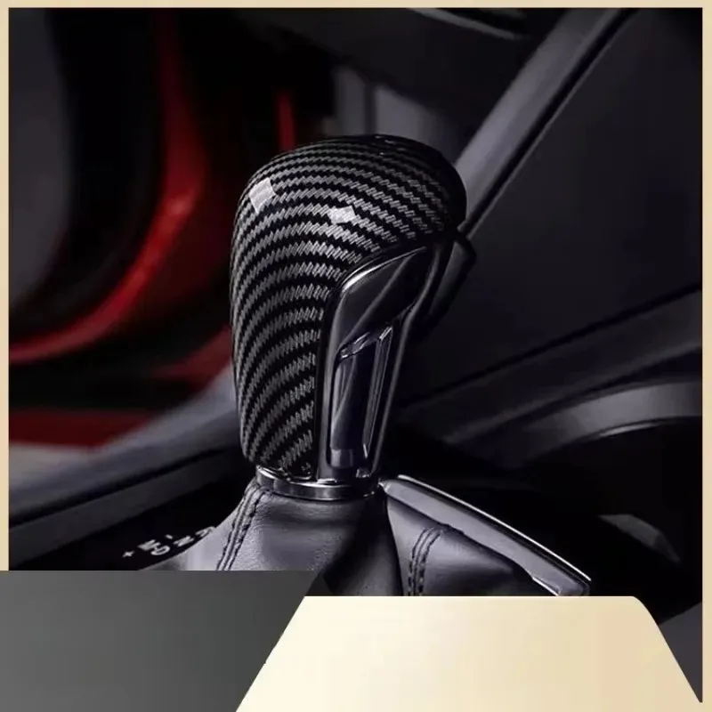 

For Fine Interior Gear Shift Knob Cover Trim Handle Sleeve Buttons Cover Sticker Skoda Carbon Fiber