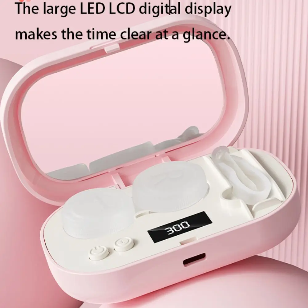 High Frequency Vibration Ultrasonic Beauty Lenses Cleaner LCD Display USB Charging Beauty Lenses Storage Container