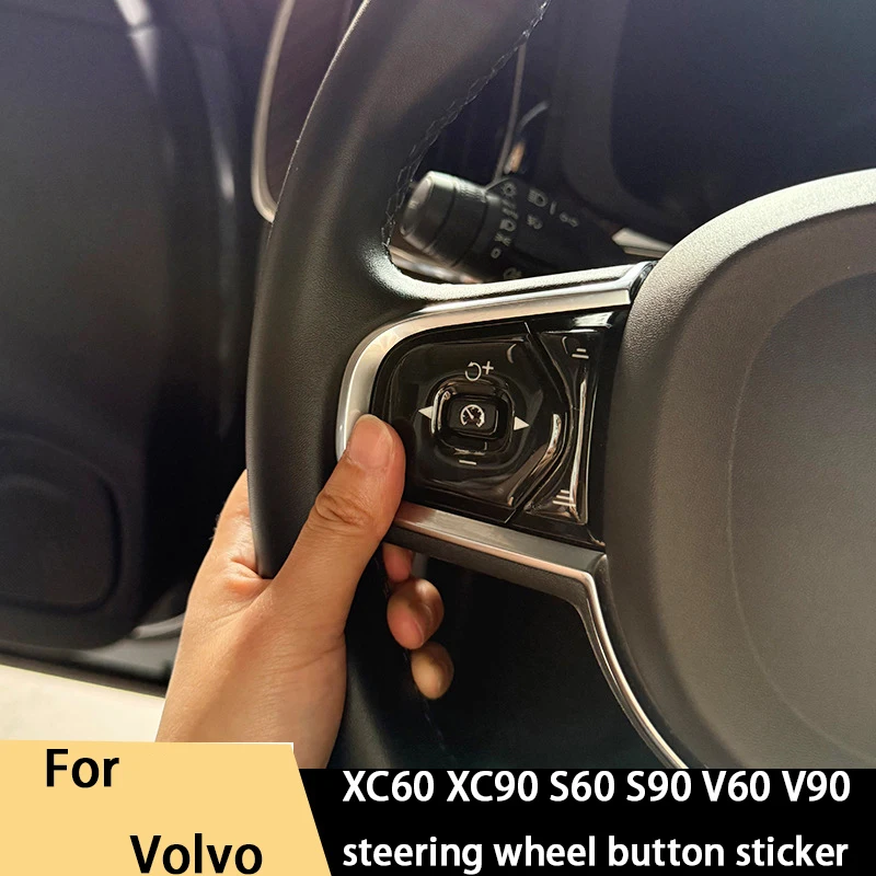 

For Volvo XC60 XC90 S60 S90 V60 V90 steering wheel button decoration sticker, crystal drip adhesive transparent sticker