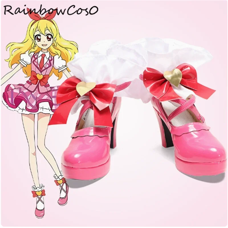 Hoshimiya Ichigo Aikatsu Cosplay Shoes Boots Game Anime Halloween RainbowCos0 W4265