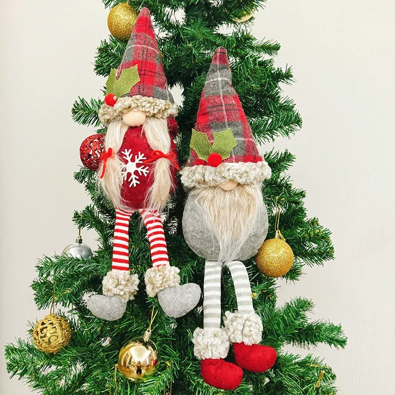 Christmas Pendant Christmas Gnome Window Curtain Tiebacks Cute Plush Faceless Doll Curtain Tieback Buckle