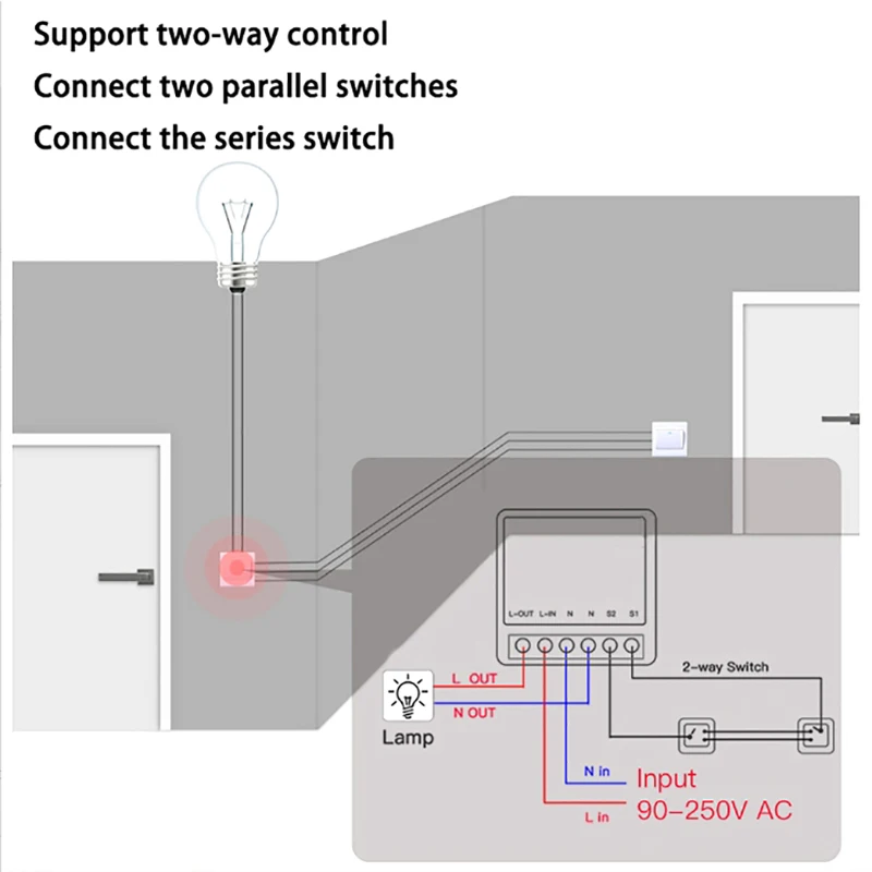 Mini Switch Wi-Fi Switch 16A Support Google Home Voice Control Electronic Accessories