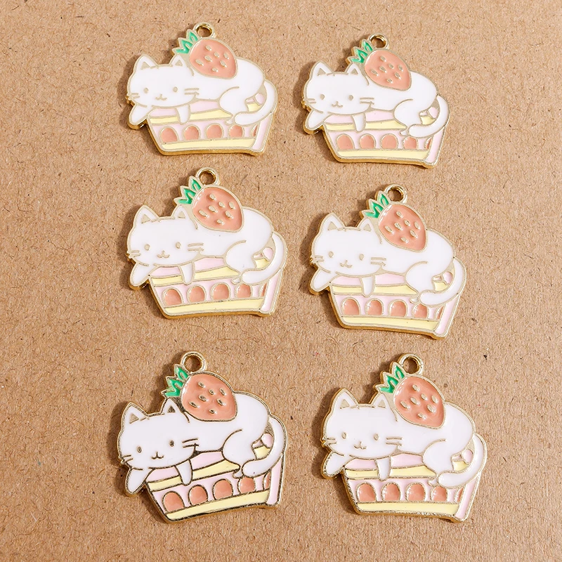 10 stücke Emaille Cartoon Tier Katze Charms Anhänger für Schmuck Herstellung Halskette Ohrringe DIY Armband Zubehör liefert – Detail 12