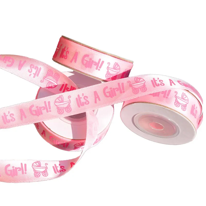 10 Yards Baby Boy è una ragazza nastro di raso carta fai-da-te confezioni regalo per bambini Baby Shower decorazioni per feste di buon compleanno