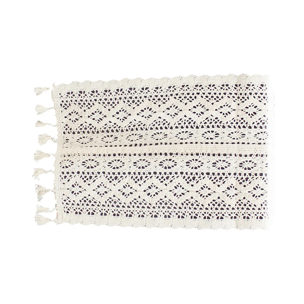 

Lace Table Cloth Hollow Out Flower Pattern Elegant Design Premium Material Long Term Table Cover Home Decor