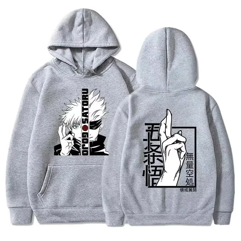 2026 Neuer Cooler Anime Streetwear Gojo Satoru Bedruckter Hoodie für Männer und Frauen Jujutsu Kaisen Lässiger Langarm-Pullover Sweatshirt – Detail 7