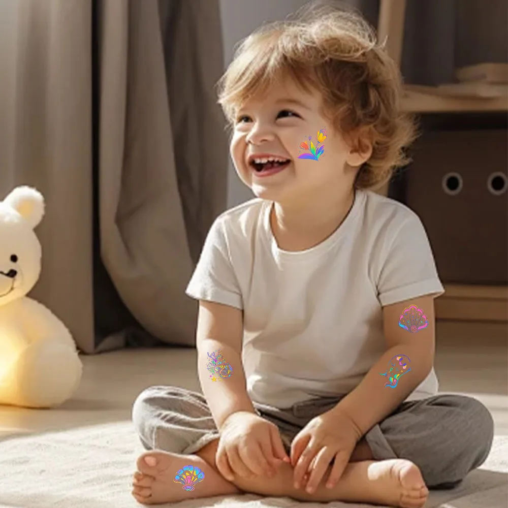 10PCS Colorful Cartoon Tattoo Stickers Ins Style Exquisite Cute Animal Safety Water Stickers Arm Face Waterproof Stickers