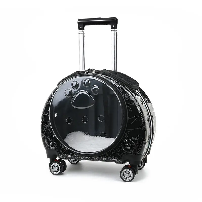 Transparent Breathable Pet Travel Trolley Carrier Backpack description 3