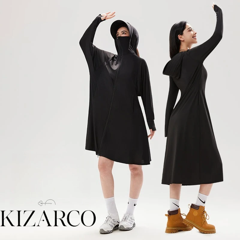 ロングアイスシルク女性用全身日焼け止め服夏用ランニング保護服軽量遮熱uv保護