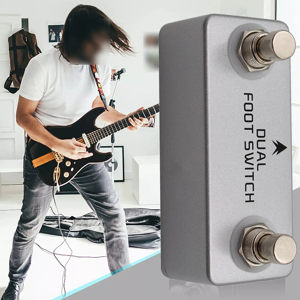 MOSKYaudio Guitar Effect Pedal Dual Latching Footswitch Guitar Effect Pedal Switch True Bypass Metal Guitars Accessories