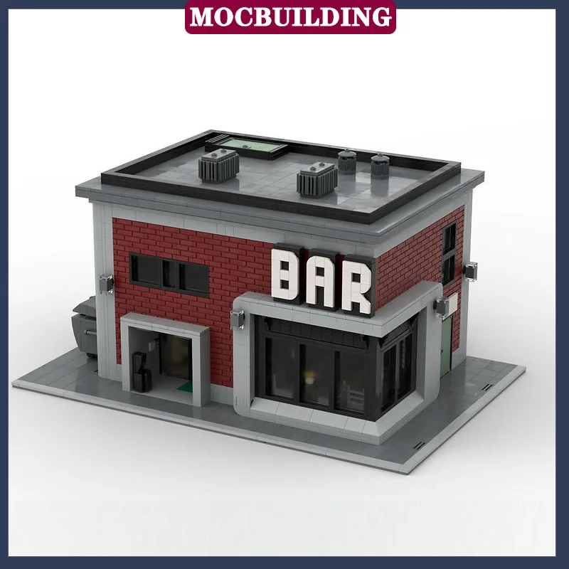 MOC City Modern Bar Modular Building Assembly Building Block House Collection Series Toy Gifts