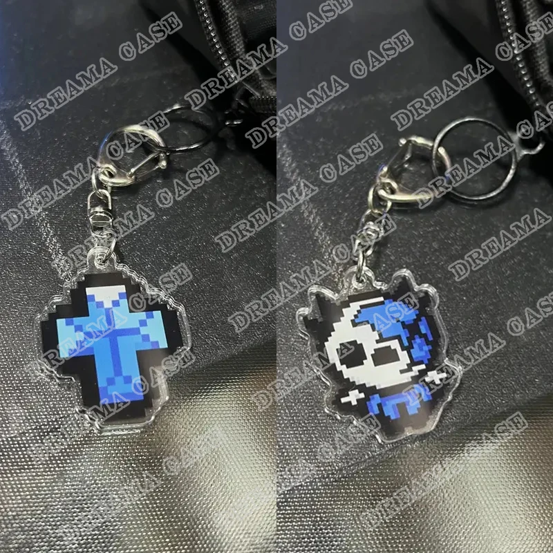 لعبة فيديو مضحك الكرتون سلاسل المفاتيح للملحقات حقيبة الرعب بكسل Keyrings مجوهرات أصدقاء ولادة جديدة الألعاب الهدايا