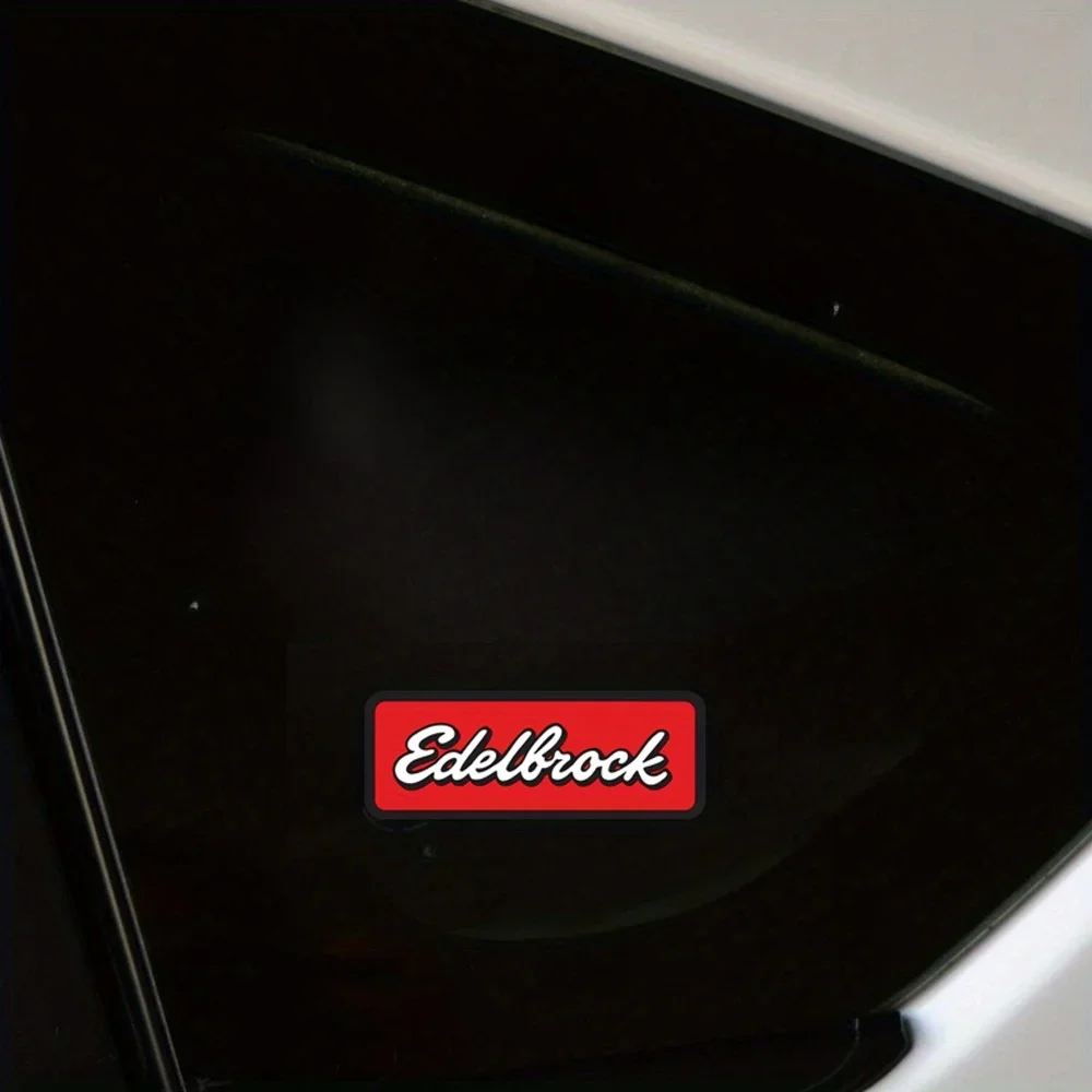 Red Rectangle White Script Lettering Vinyl Stickers Waterproof Car Exterior Decals Auto Styling Multiple Color Options