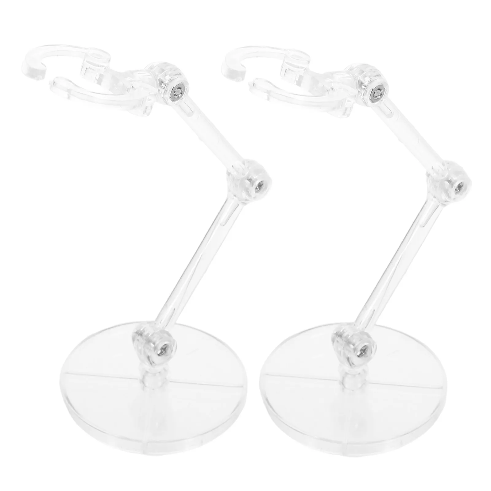 2Pcs Clear Action Figure Display Stands Support Base for Six Inch Articulated Figures and Character Holders