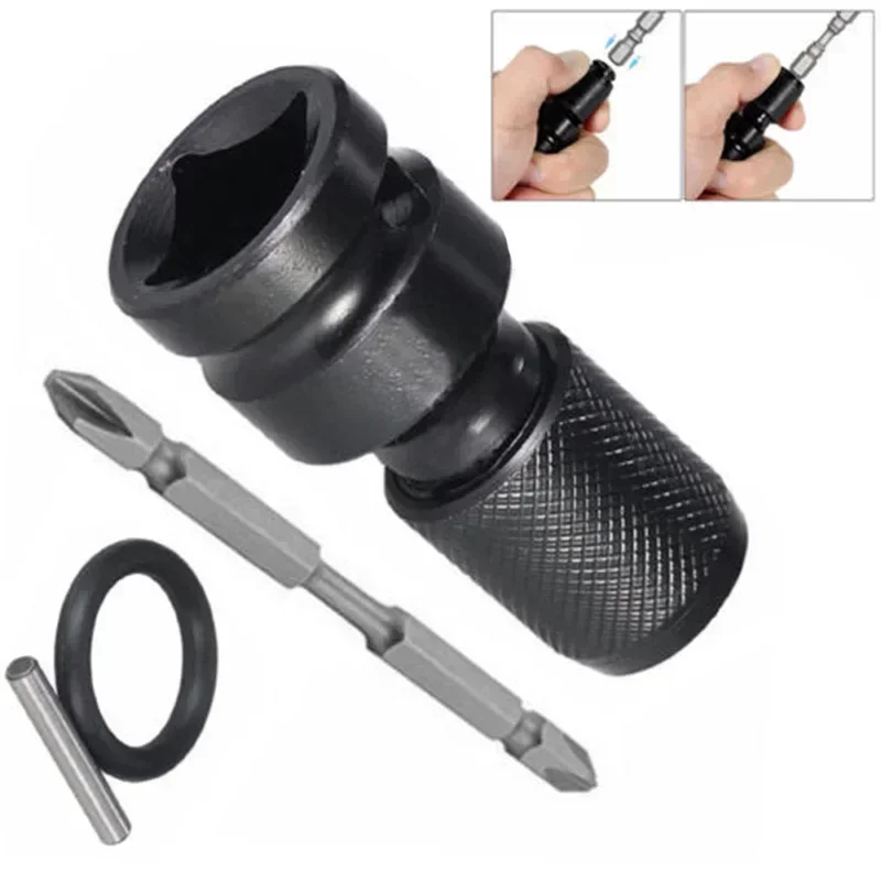 4 pces 1/2 "a 1/4" adaptador de soquete chave de impacto de ar soquete driver porca-no bit hex catraca soquete conversor
