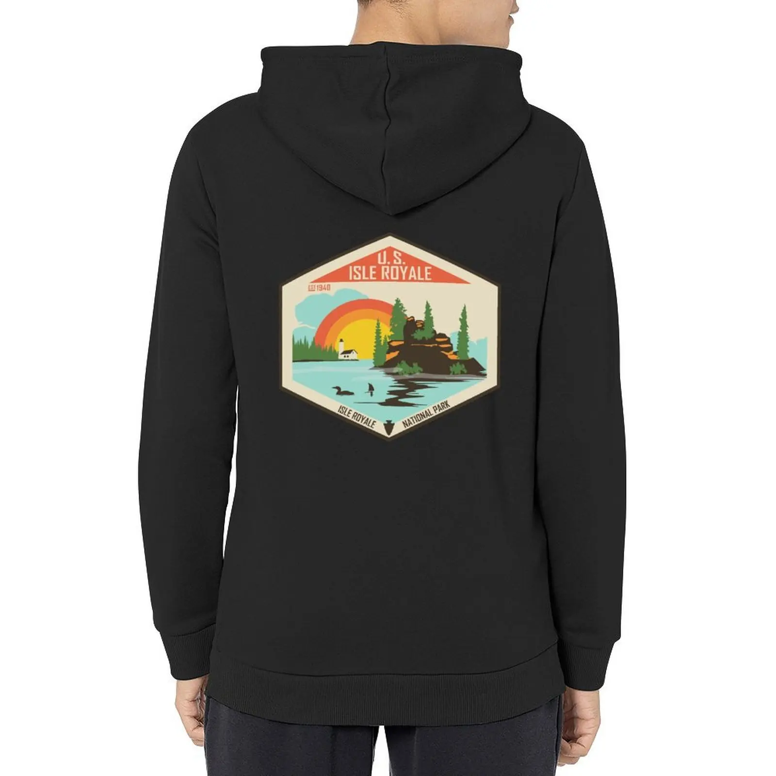 Blusa con capucha del Parque Nacional de Isle Royale, suéter de invierno para hombre, nuevos productos de otoño, chándales de estilo japonés