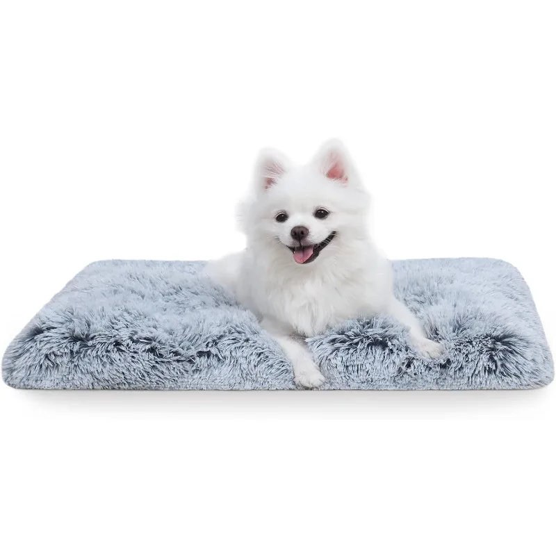 Large Dog Bed XL, Washable Dog Crate Pad 42 Inch, Extra Large Pet Bed, Plush Soft Fluffy Dog Mats for Sleeping Anti Anxiety