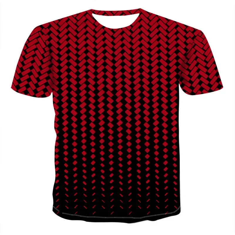 New Summer New 3D T-shirt Fun Visual Effects Short Sleeve Punk Gothic Streetwear Men's Fashion Breathable Lightweight Top Sports