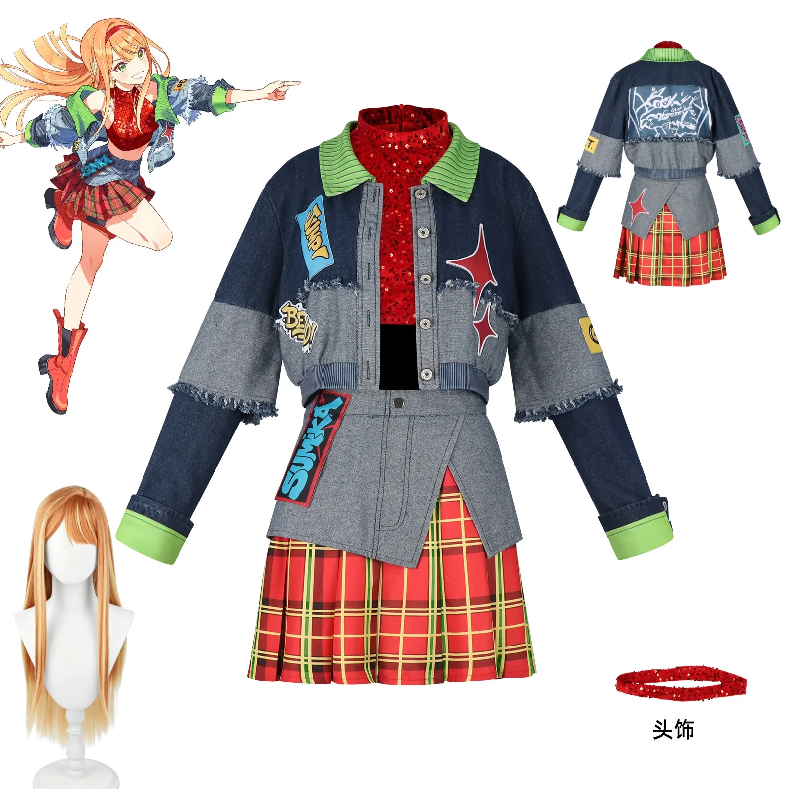 

Shiun Sumika Cosplay Anime Shiun Sumika Costume Wig Halloween Party Suit