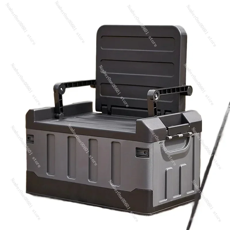 Outdoor Storage Box 60L Folding Seats Trunk Organizer Auto Trunk Box for Camping Accessories for Vehicles Car Supplies