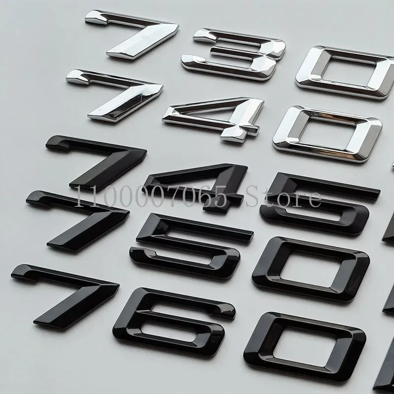 Old Numbers Letters 730Li 740Li 745Li 750Li 760Li 740iL 750iL 740Ld ABS Emblem for 7 Series Car Trunk Nameplate Logo Sticker